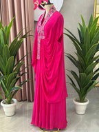 Royal Handwork Draped Gown