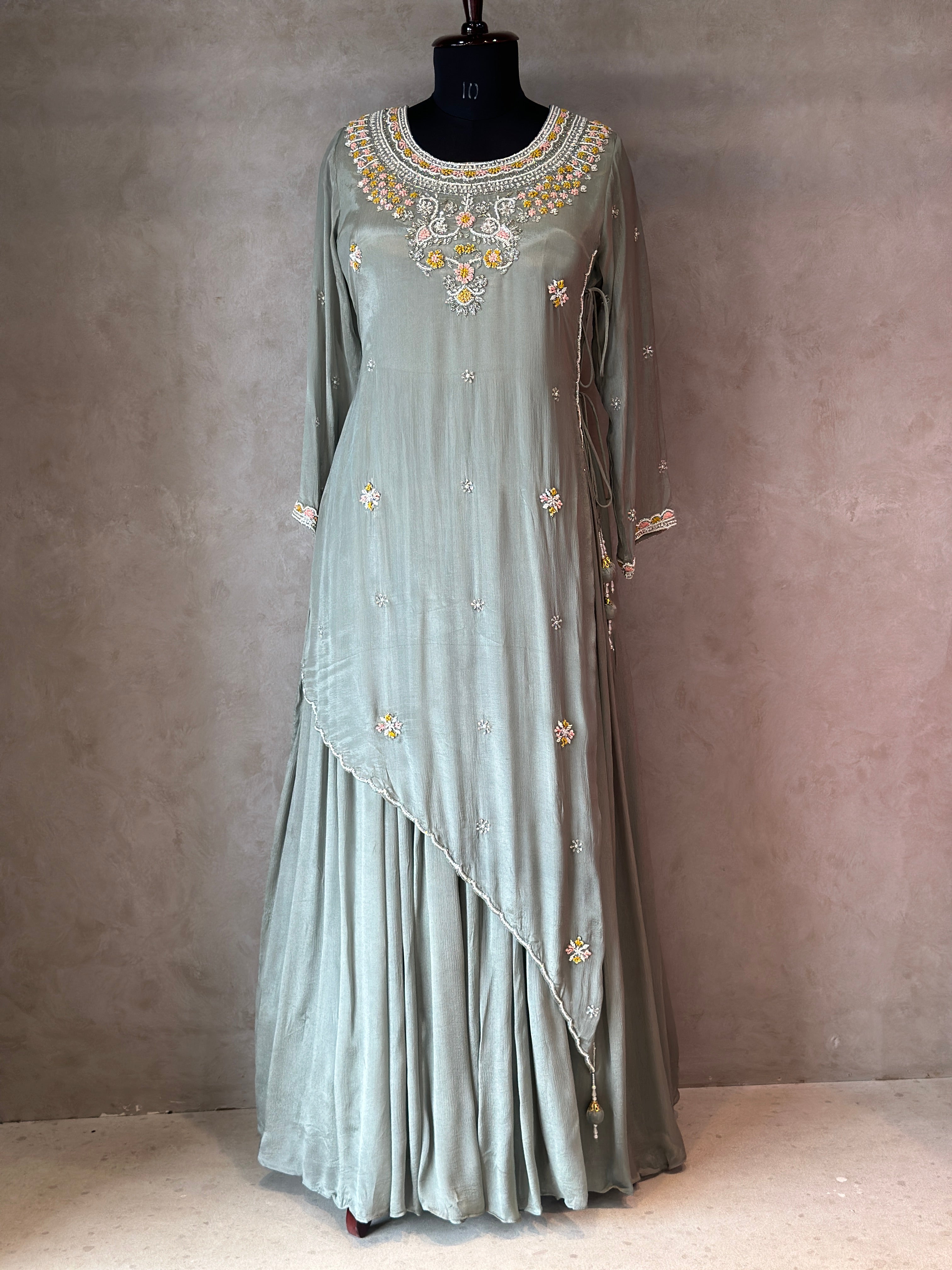 PURE CHINON HANDWORK GOWN