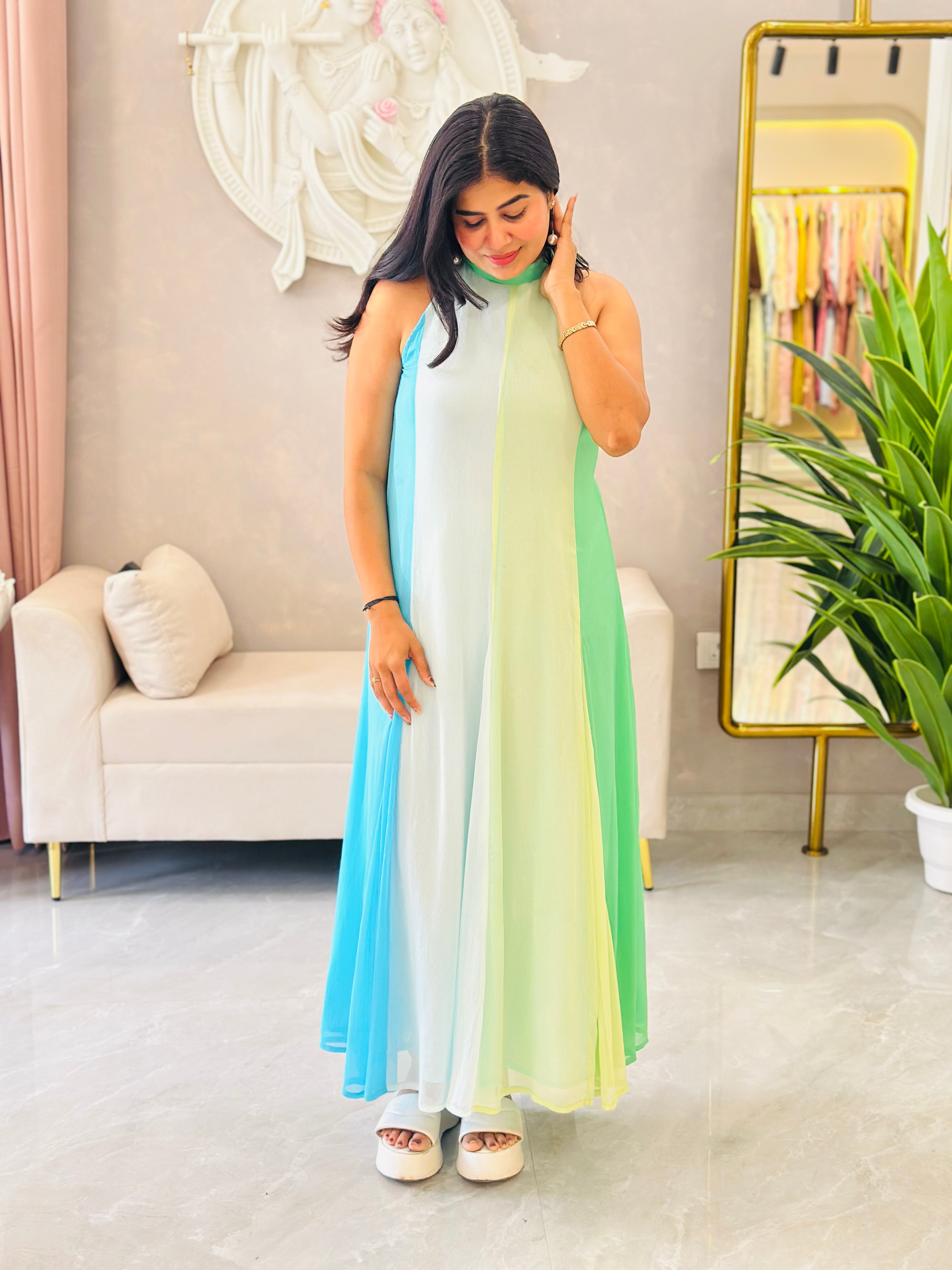Soft Ombre Chiffon Maxi Dress