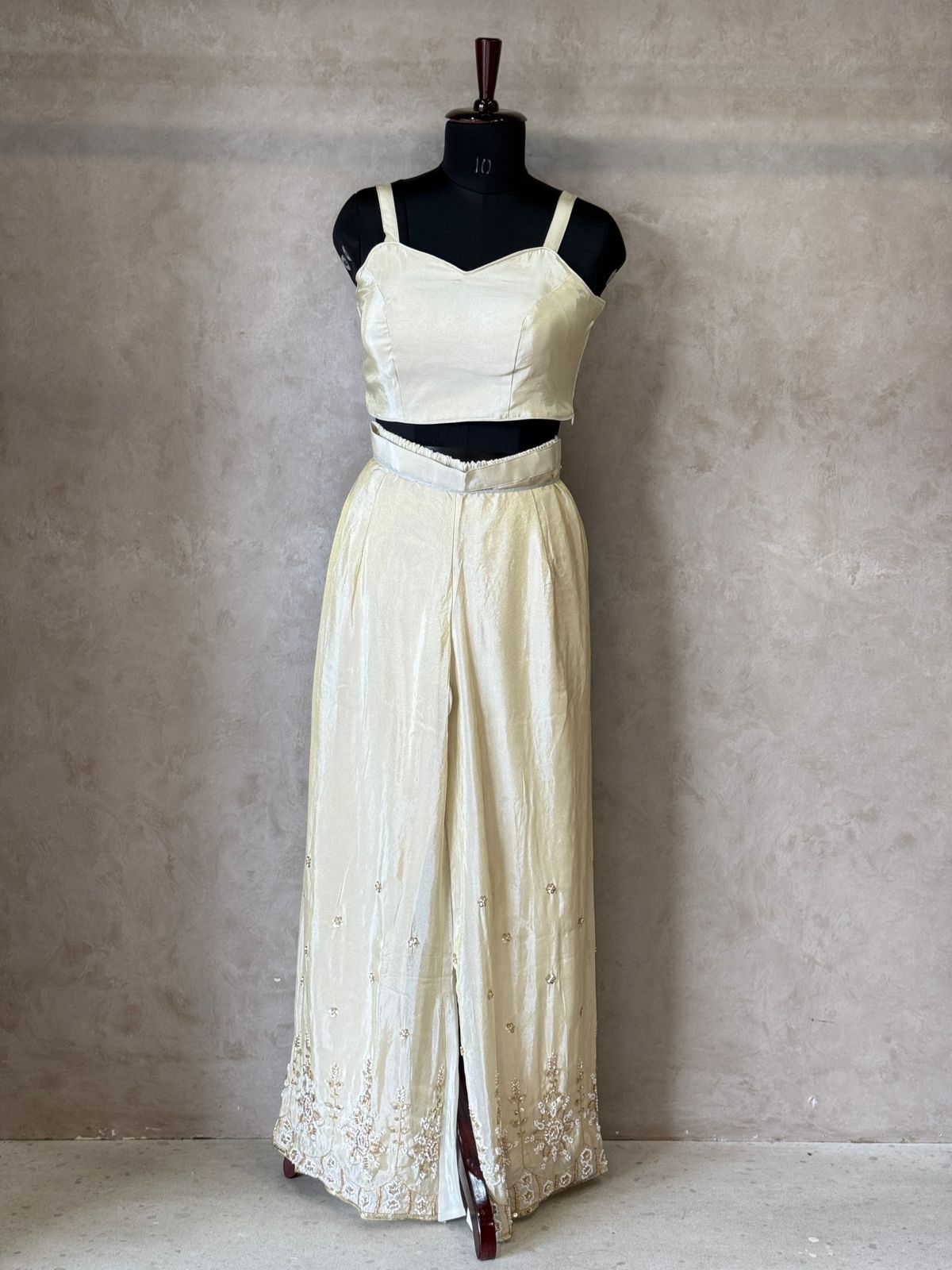 ZARI TISSUE HANDWORK JACKET SET