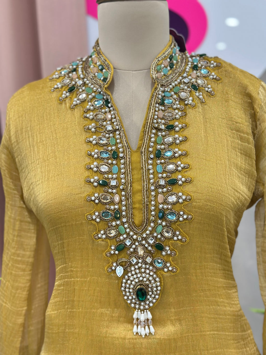 Trendy Farsi Kurta Set With Handwork