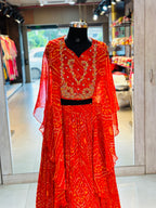 INDO-FUSION BHANDEJ LEHNGA SET