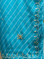 PURE CHIFFON HANDWORK LAHARIYA SAREE
