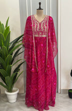 Kaftan Style Bhandej hand work gown
