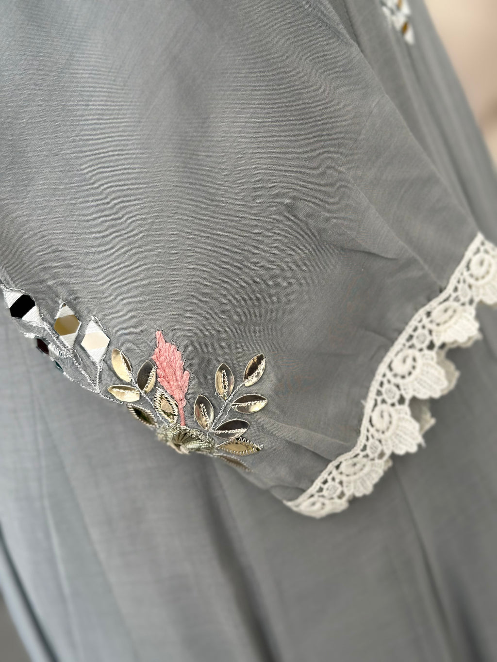 Elegant Embroidered Anarkali Set with Lace Dupatta