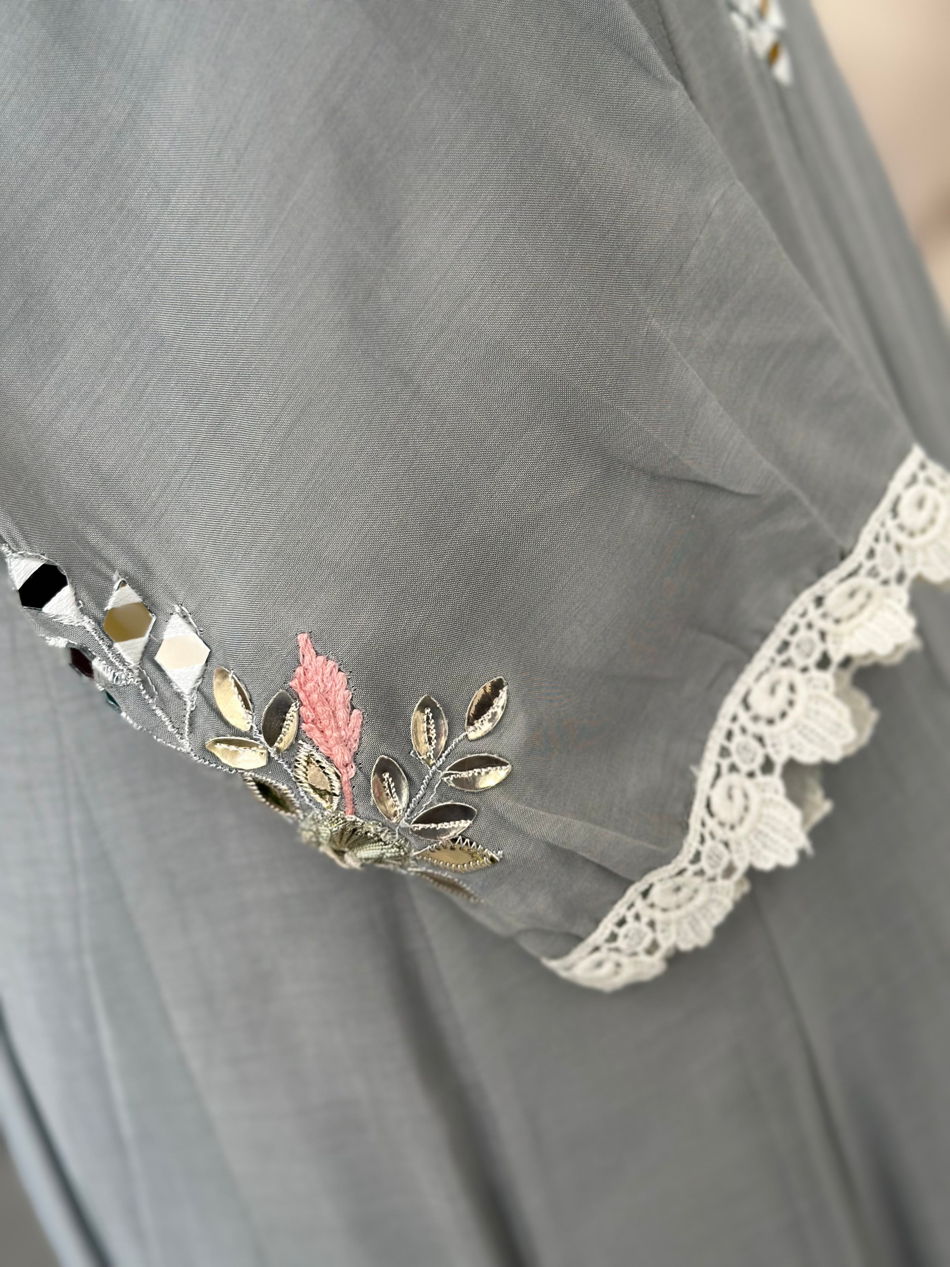 Elegant Embroidered Anarkali Set with Lace Dupatta