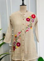 Beautiful Embroidered Jute Co-Ord Set