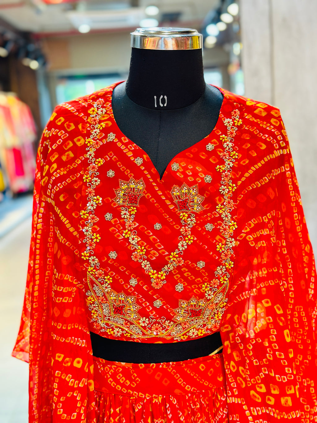 INDO-FUSION BHANDEJ LEHNGA SET