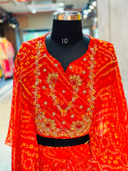 INDO-FUSION BHANDEJ LEHNGA SET