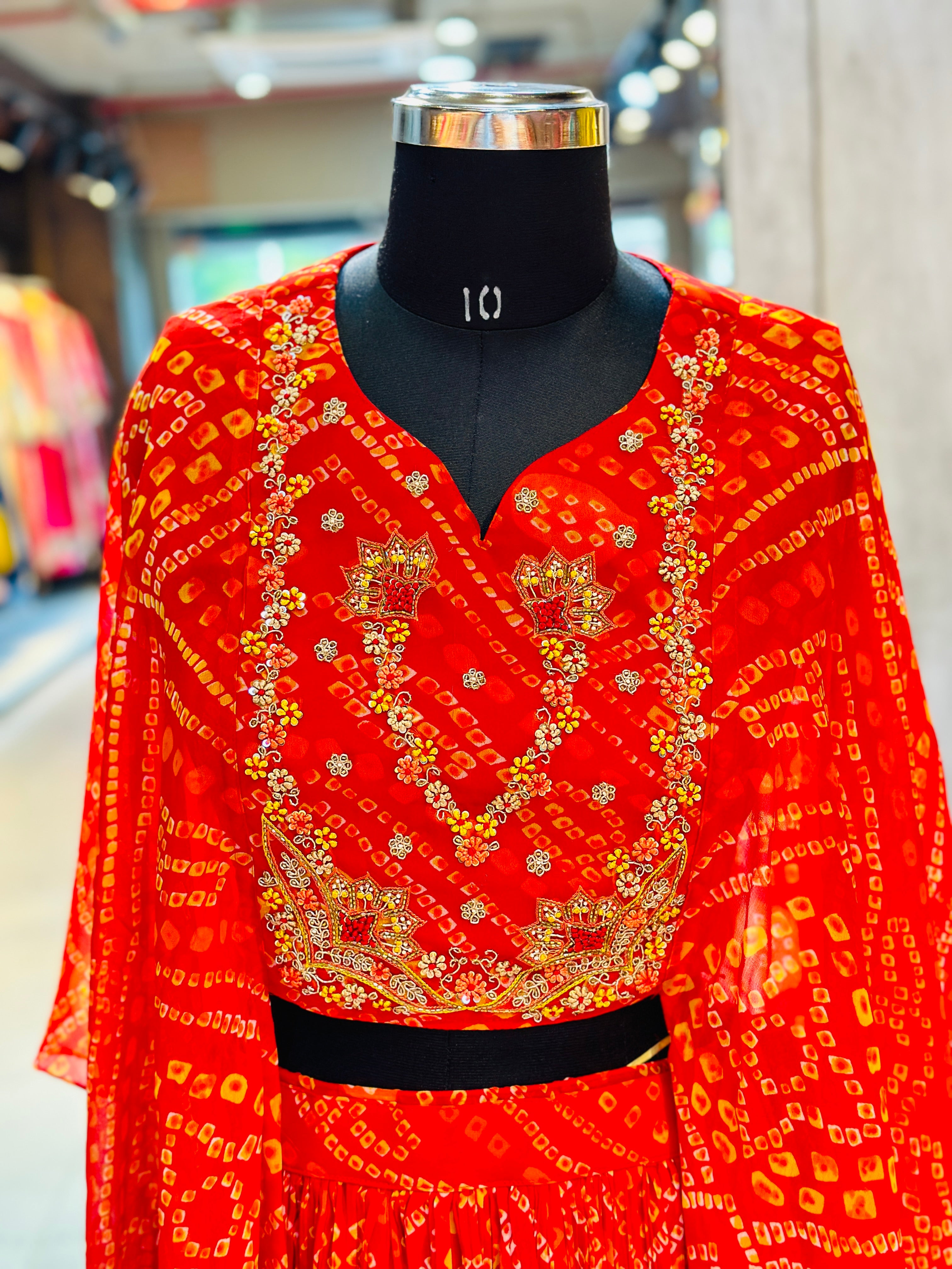 INDO-FUSION BHANDEJ LEHNGA SET