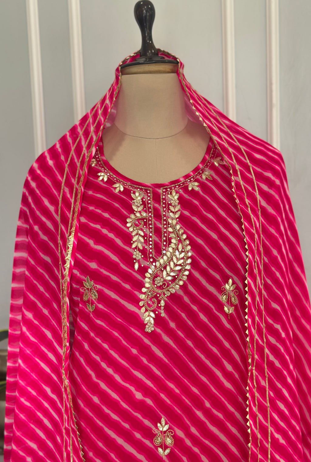 Ethnic Leheriya Handwork Suit Set
