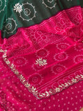 Royal Bandhani Saree with Handwork Border Detailing