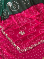 Royal Bandhani Saree with Handwork Border Detailing