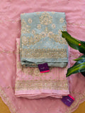 Premium Unstitched Crepe Handwork Suit