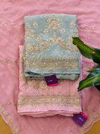 Premium Unstitched Crepe Handwork Suit