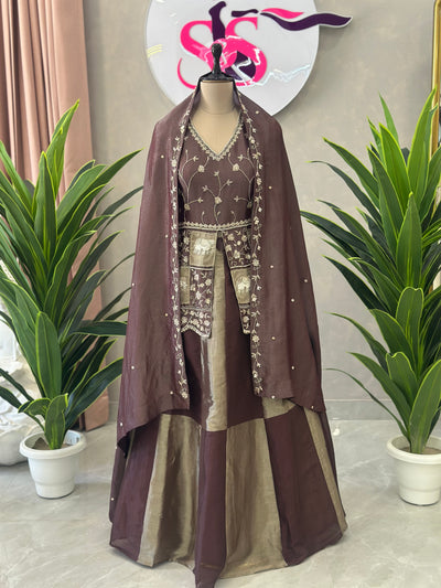 Handwork Indo western Skirt Set