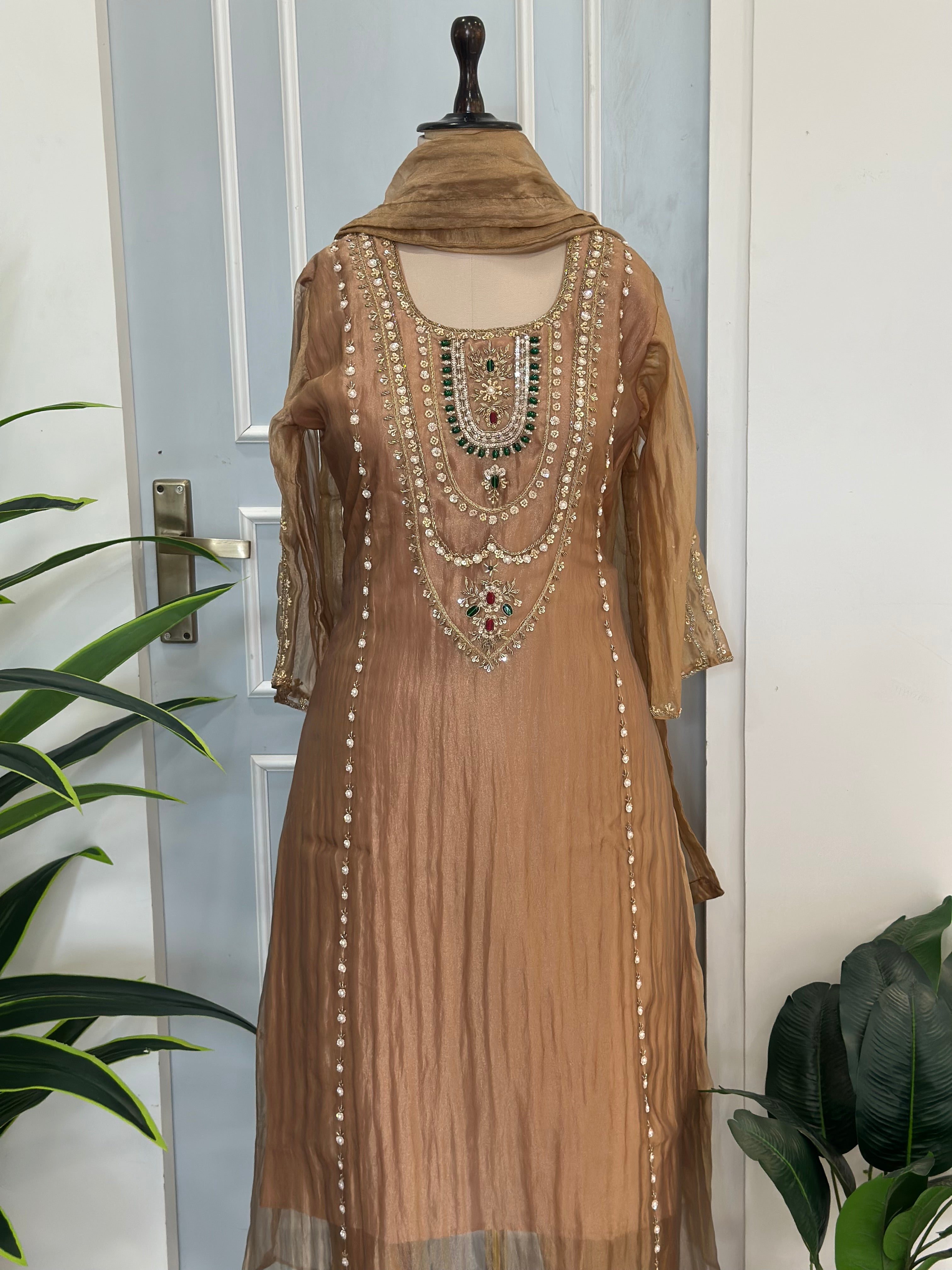 ✨ Pearl Handwork Anarkali Ensemble ✨