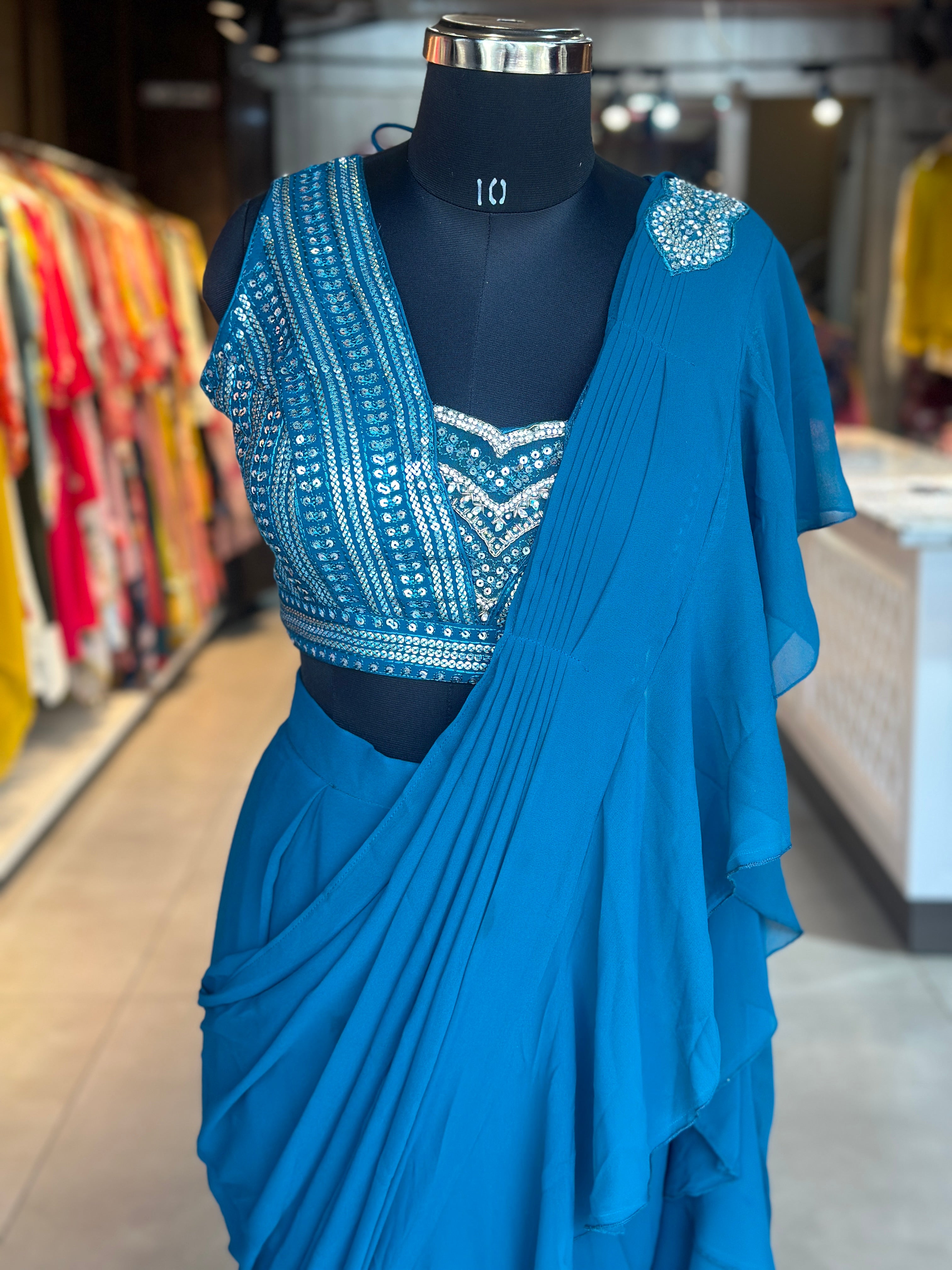 Draping Saree With Heavy Blouse