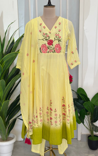 Phoolkari Embroidered A-Line Suit Set