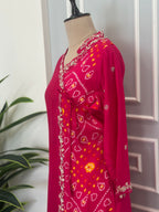Traditional Bandhani Angrakha Kurta Set with Dupatta ✨