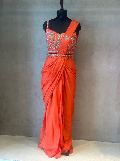Most Elegant IndoWestern Drape Saree