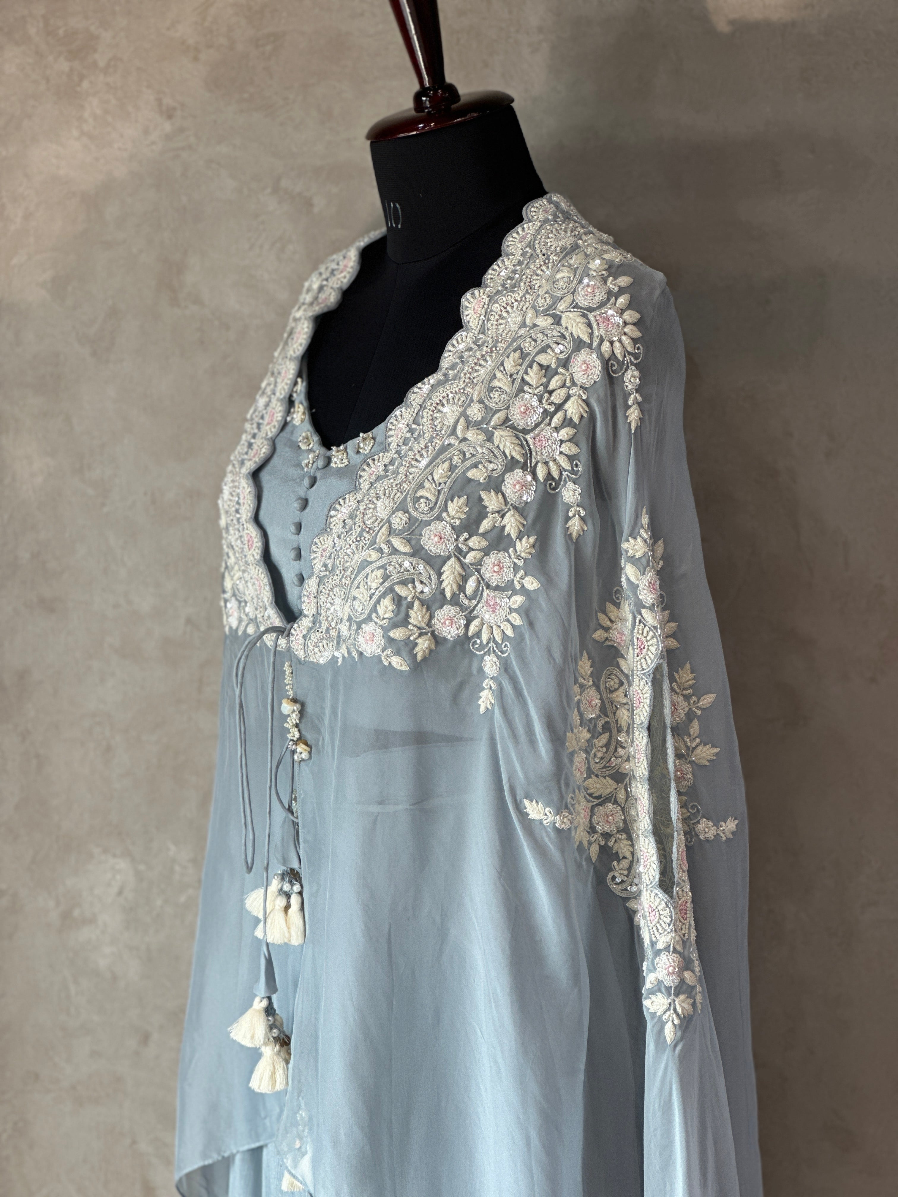 BEAUTIFUL PEARLS HANDWORK DESIGNER PLAZO SET