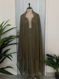 ✨Olive Handworked Anarkali Suit Set with Dupatta✨