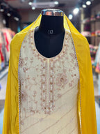 PURE CHINON HANDWORK STRAIGHT SUIT
