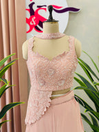 Handwork Crop Top With Flared Plazo