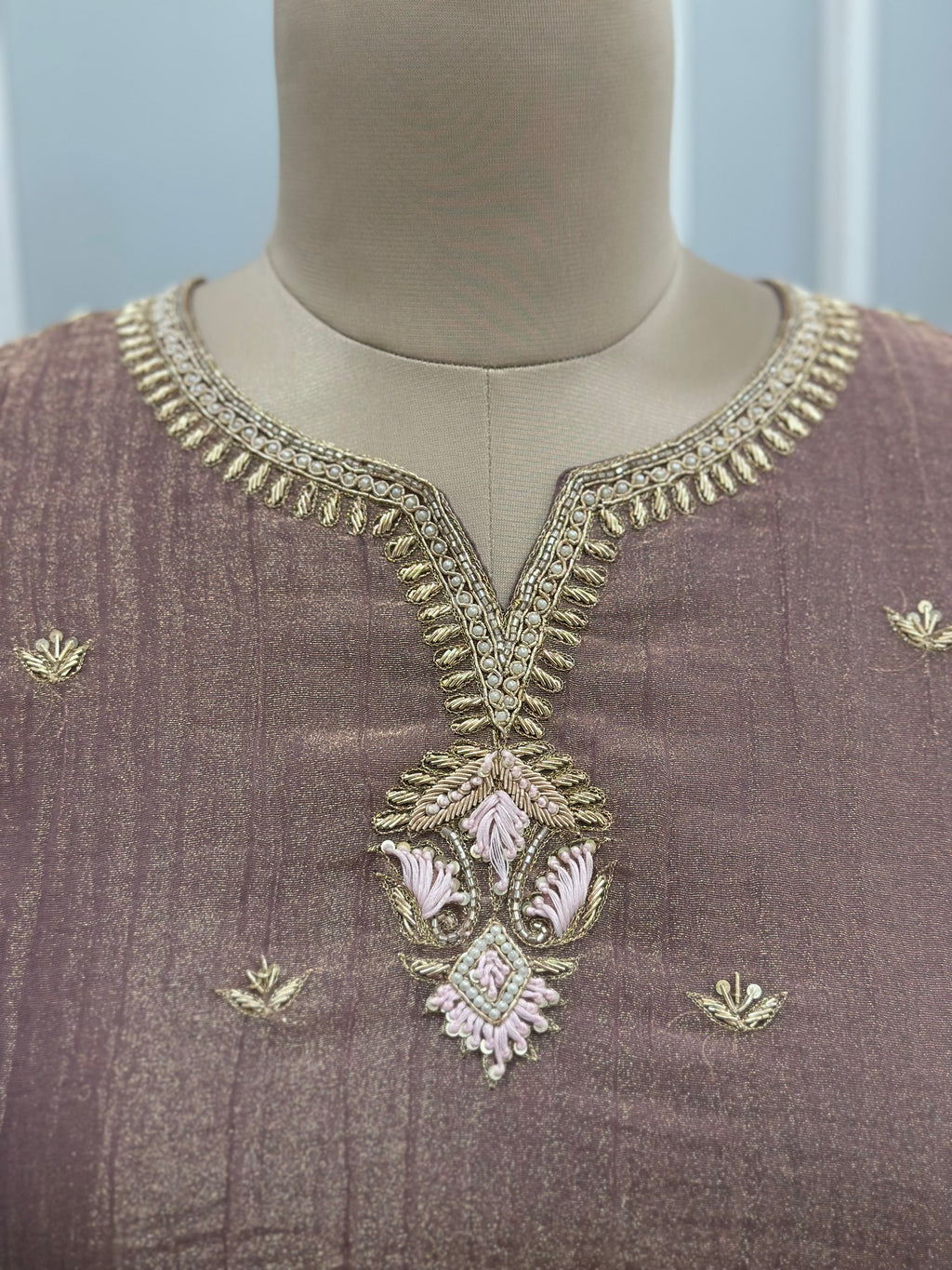 ✨ Premium Tissue Handwork Kurta Palazzo Dupatta Set ✨