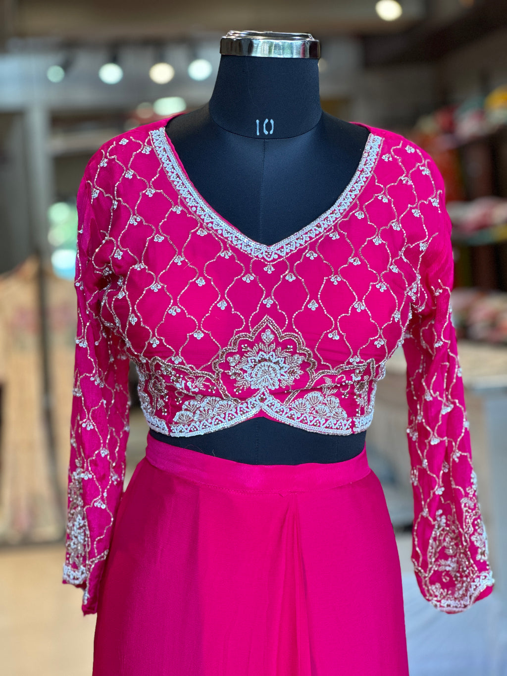 PRE DRAPPED HEAVY HANDWORK SAREE
