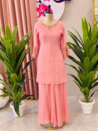 Graceful Plazo Set with Intricate Handwork & Banarasi Dupatta