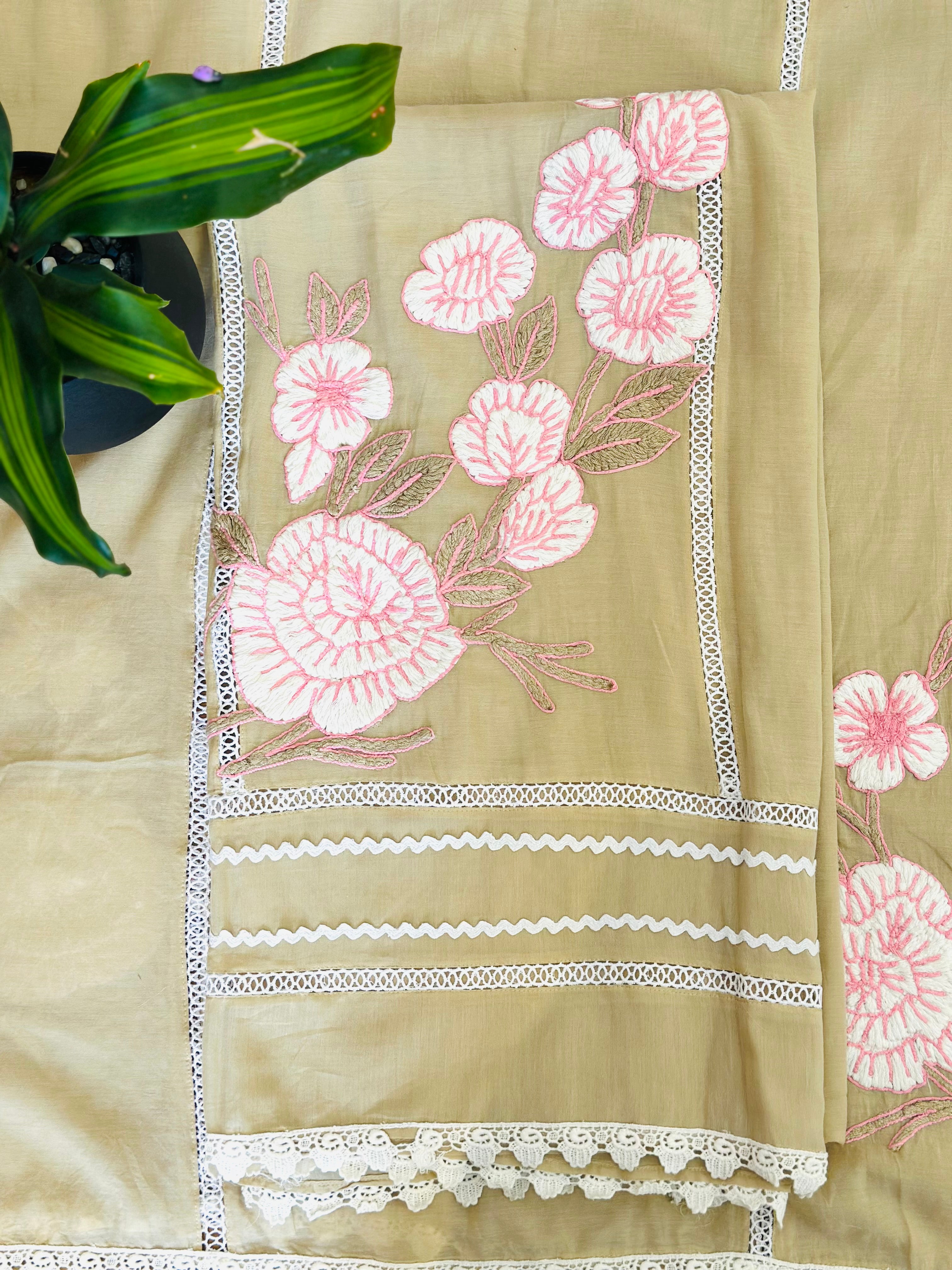 Classic Embroidered Unstitched Suit Set
