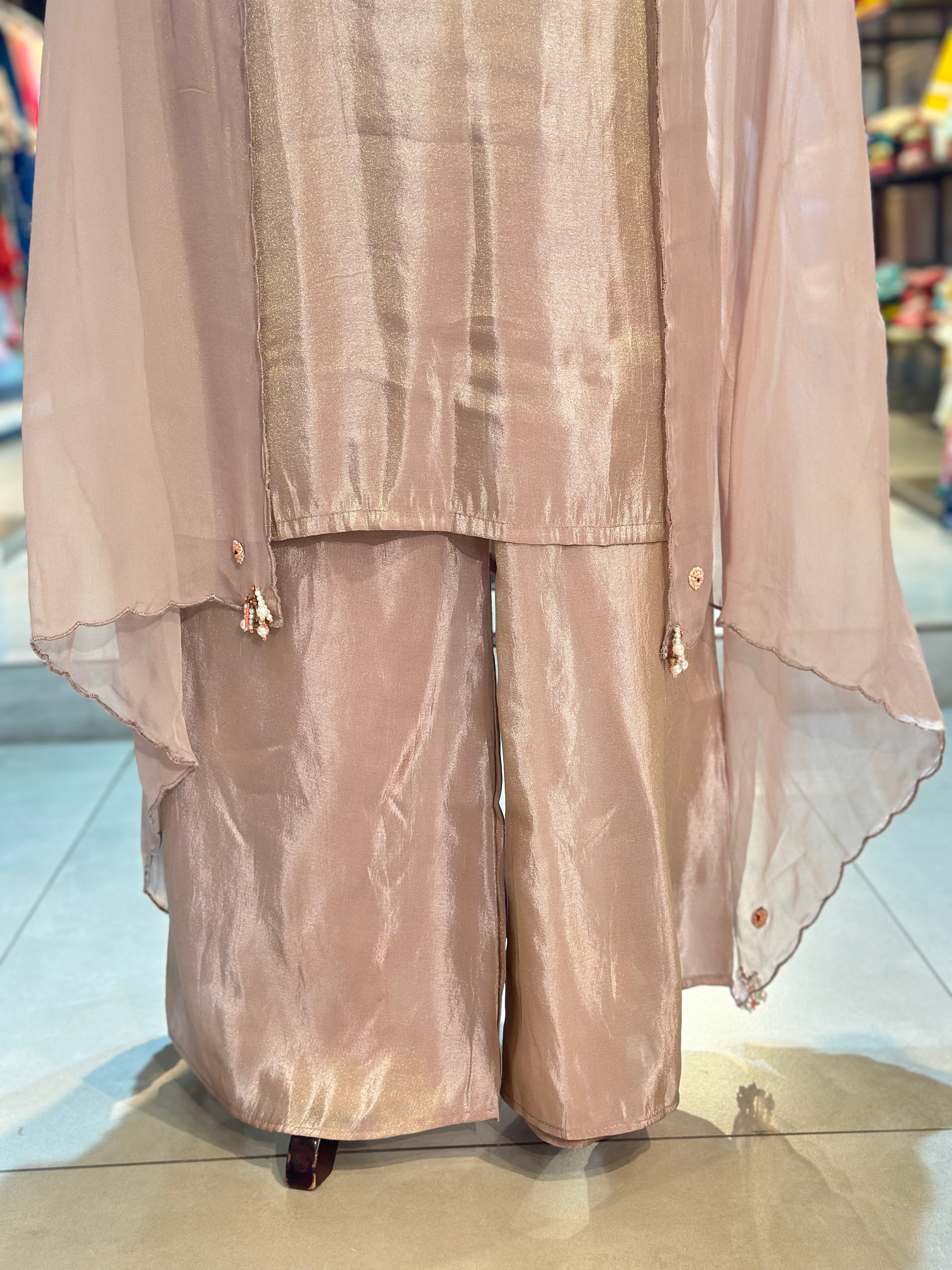 PURE ZARI TISSUE PLAZO SET