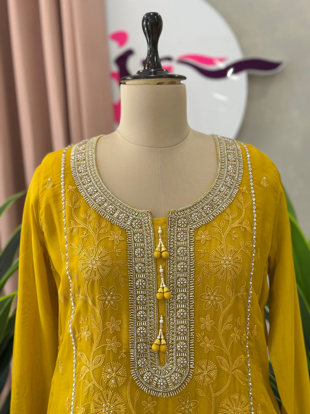 Trendy Farshi Suit Set With Heavy Handwork Detailing