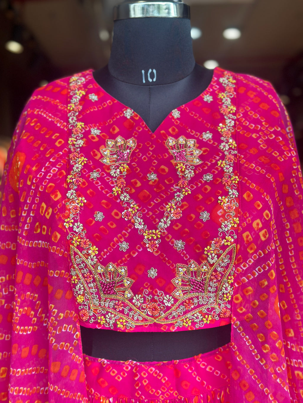 INDO-FUSION BHANDEJ LEHNGA SET