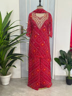 ✨ Traditional Bandhej Handwork Three-Piece Set ✨