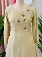 Elegant Floral Handwork Kurta Palazzo Co-ord Set