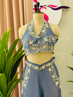 Halter Neck Handwork Co-ord Set