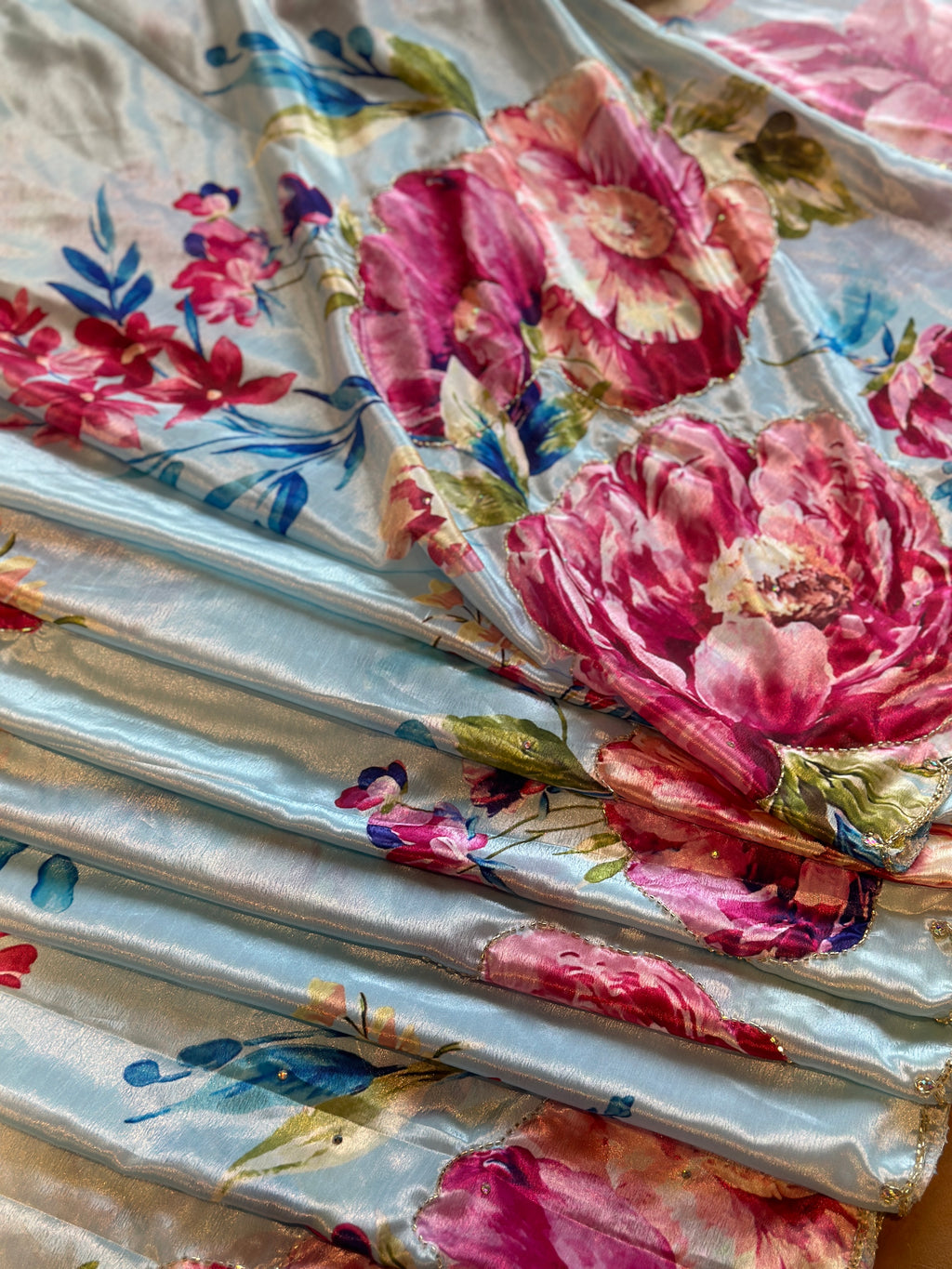 PREMIUM FLORAL SAREE WITH HANDWORK