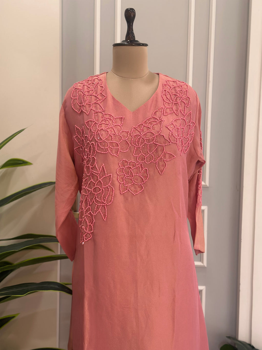 Designer Floral Handwork Palazzo Set