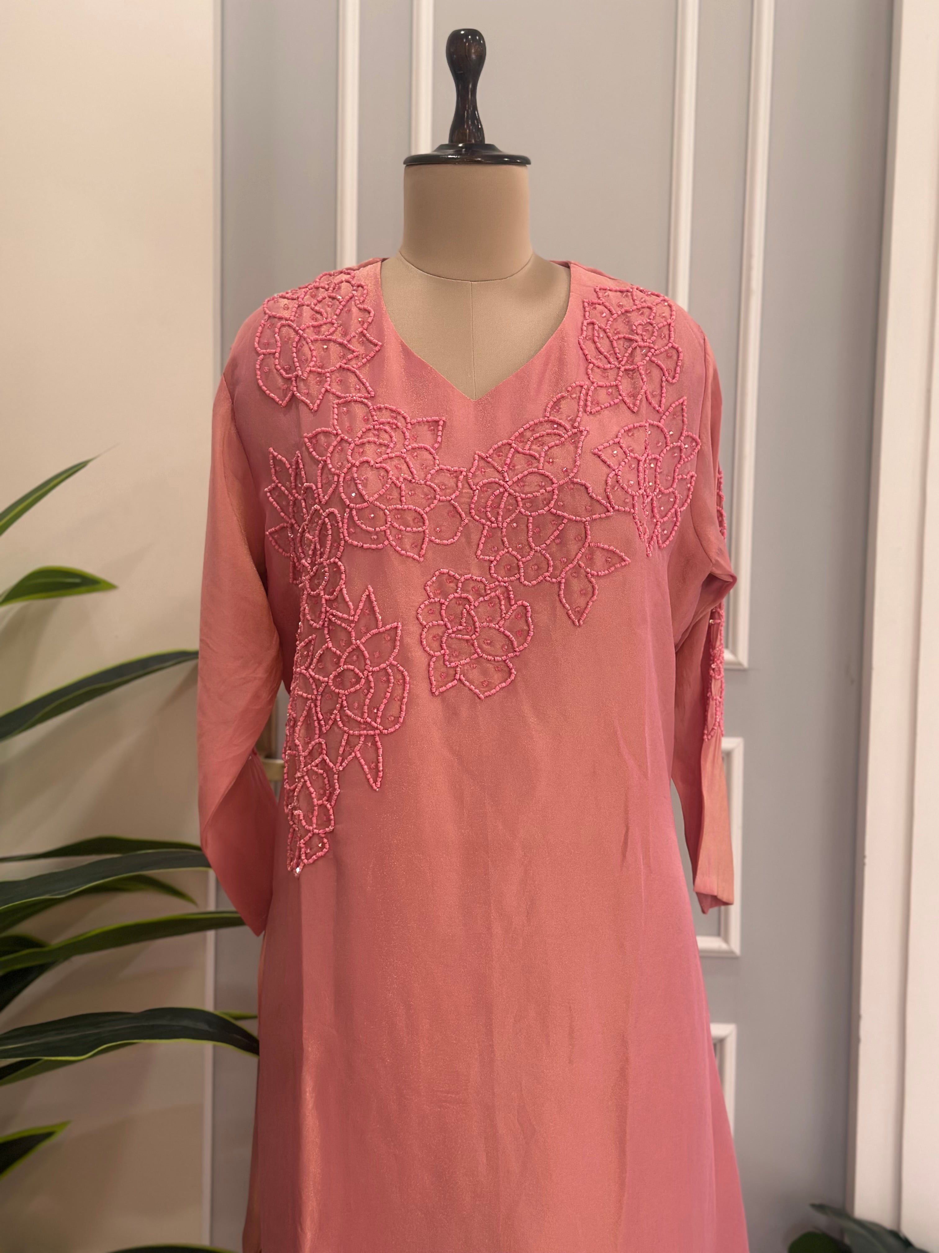 Designer Floral Handwork Palazzo Set