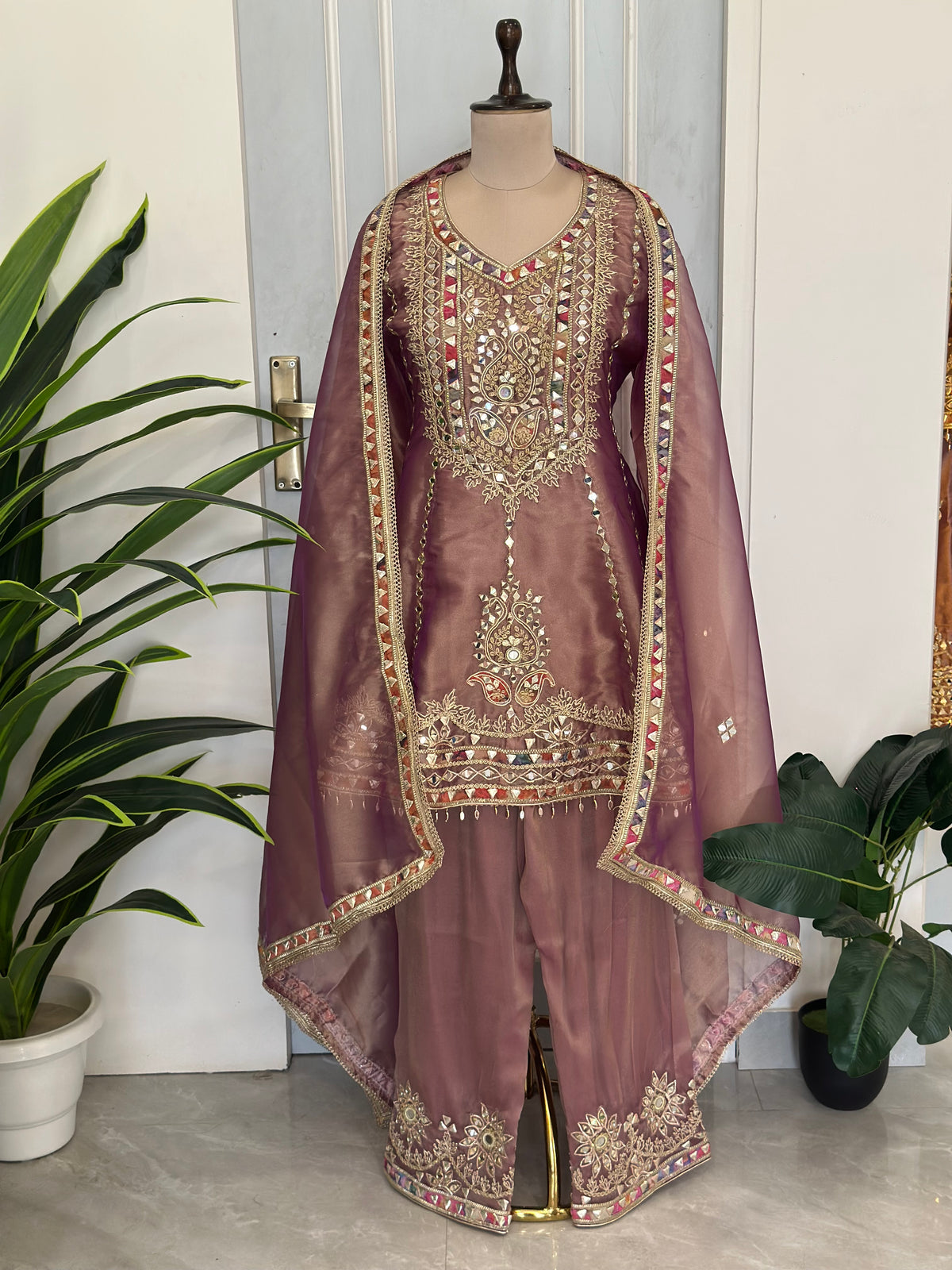 Designer Mirror Work Suit Set