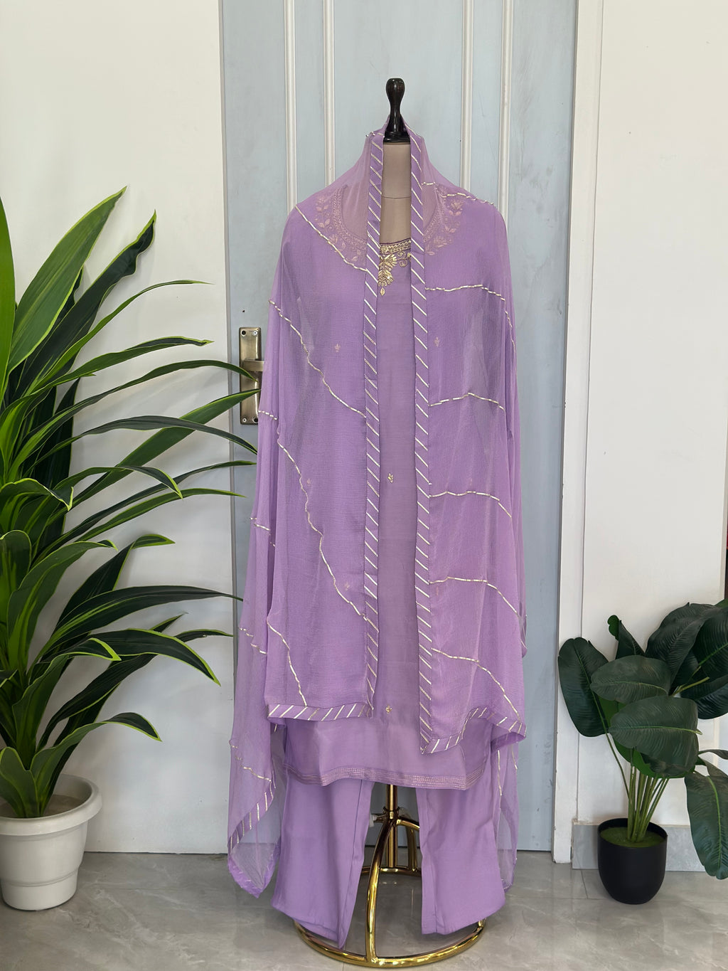 Neckline Elegance Kurta Set
