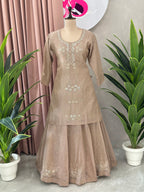 Pure Zari Tissue Handwork Plazo Set