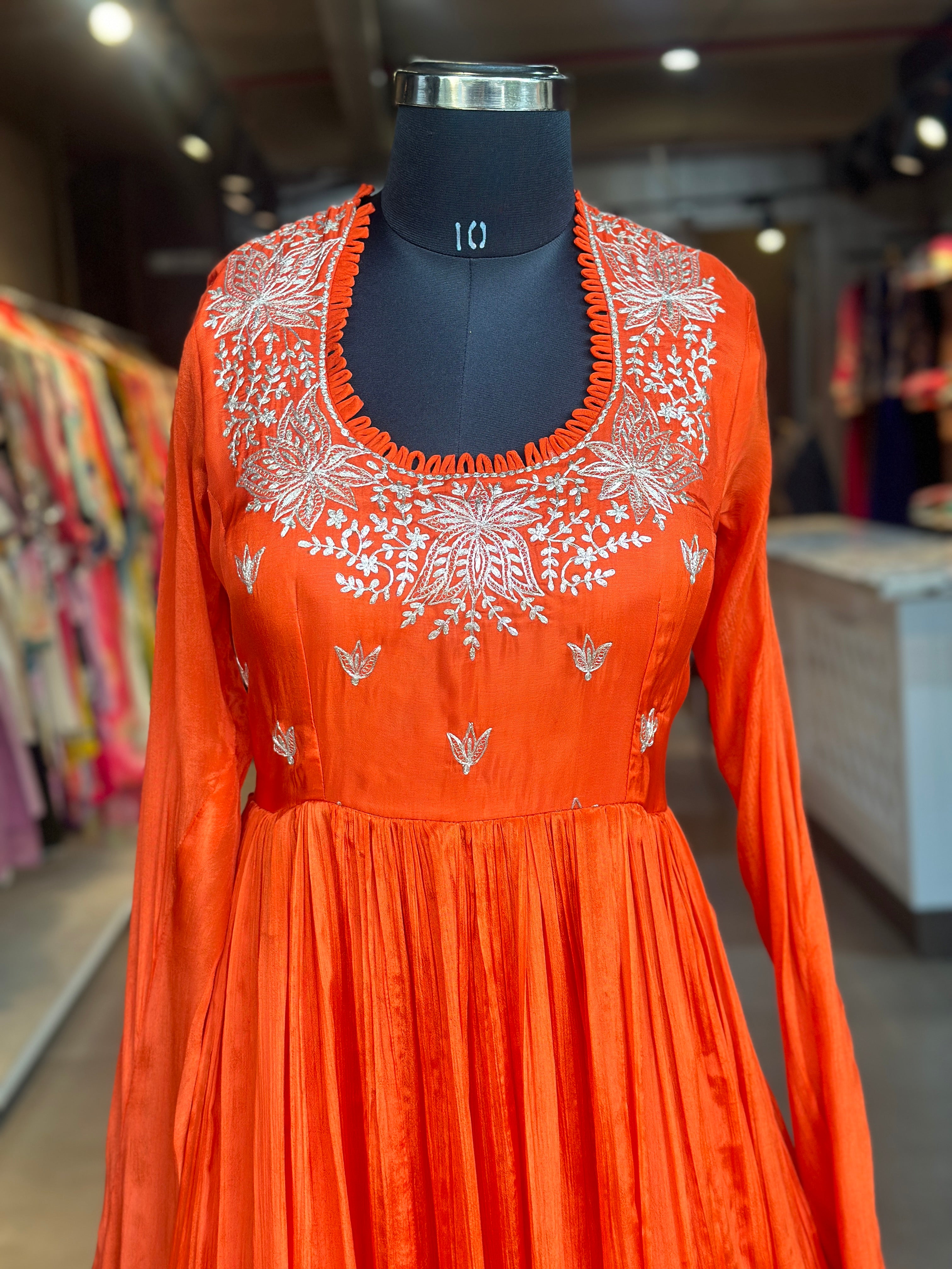 TRADITIONAL LONG GOWN IN HANDWORK