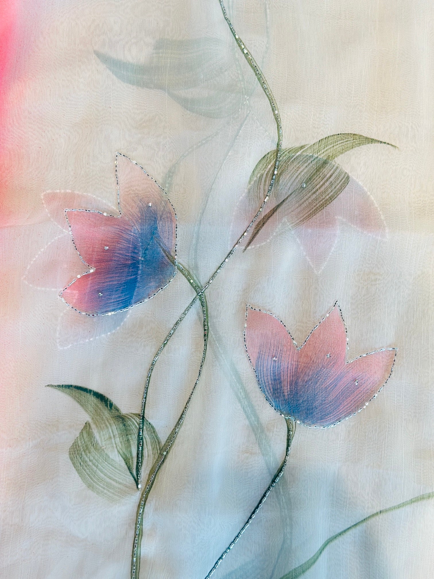 PREMIUM FLORAL HANDWORK SAREE