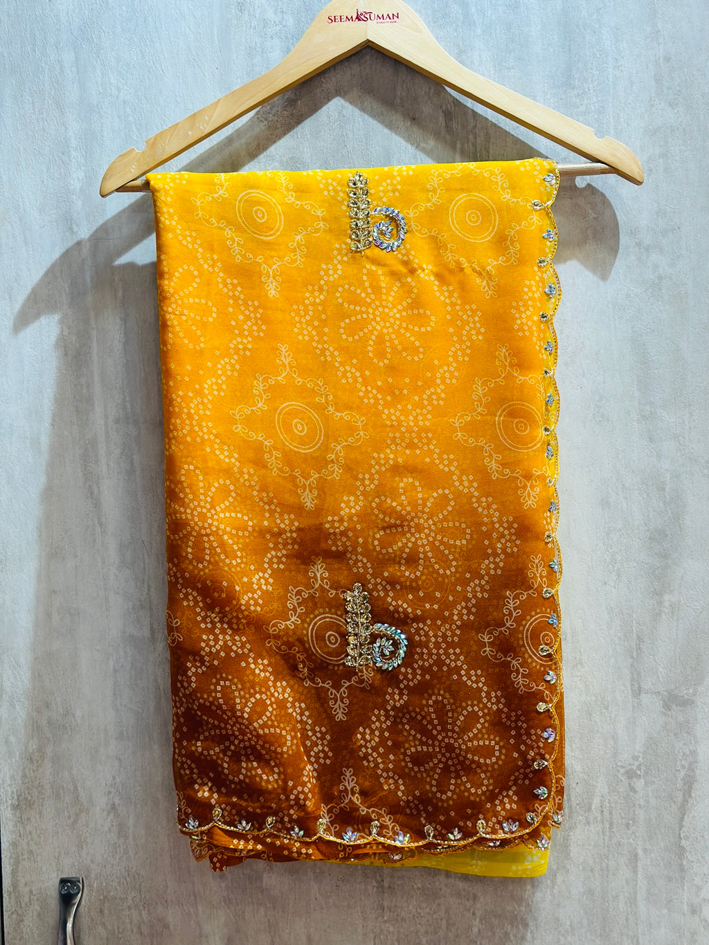 OMBRE HANDWORK BHANDEJ SAREE