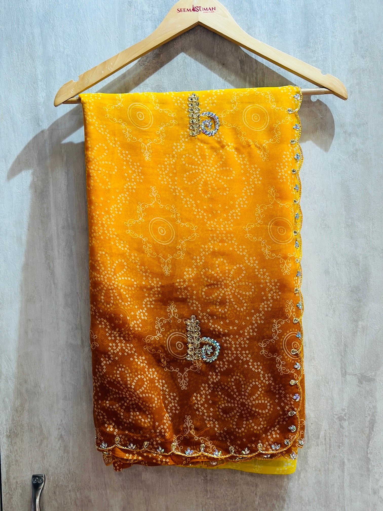 OMBRE HANDWORK BHANDEJ SAREE