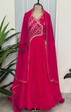 Angrakha Style Handwork Floor length Gown